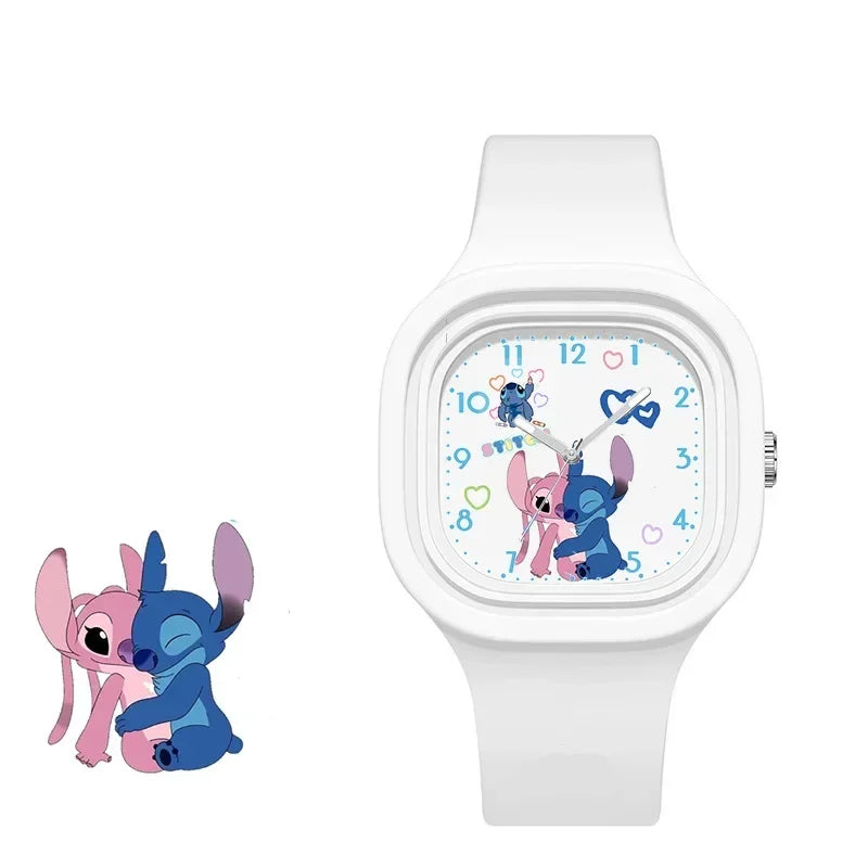 Disney Children s Watch Stitch Cartoon Square Quartz Watch Boys and Girls Student Christmas Gift