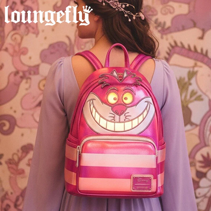 Loungefly Alice in Wonderland Cheshire Cat Mini Backpack Wallet Snap Flap Bifold and Backpack