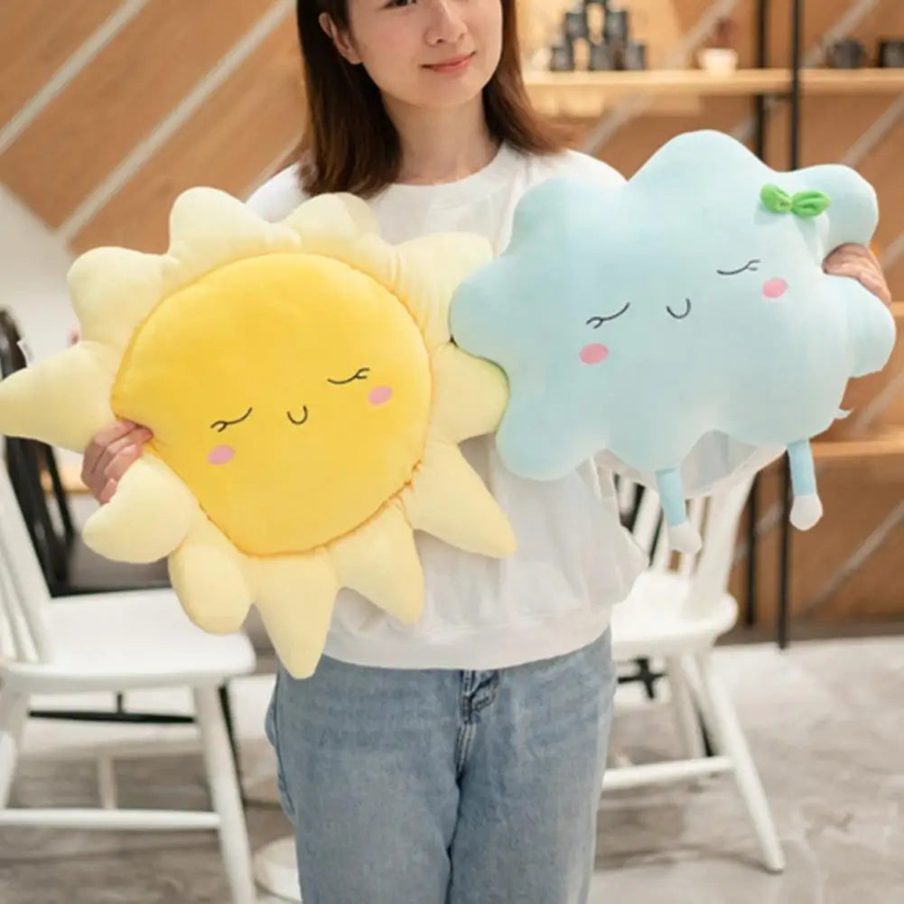 Sun & Cloud Plush Pillow,Cute Starry Sky Series Cushion,Perfect for Sofa/Bedroom Decor,Ideal Gift for Girls,Cozy Home Decoration