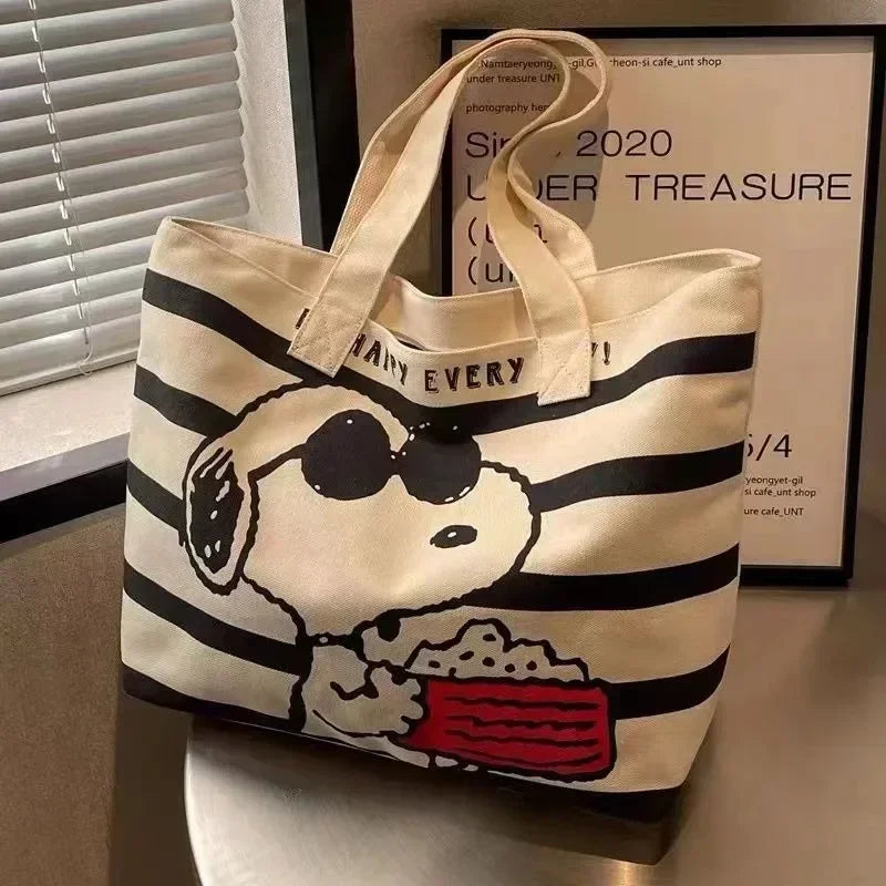 Snoopy “Cool Joe” Cartoon Large Capacity Canvas Bag