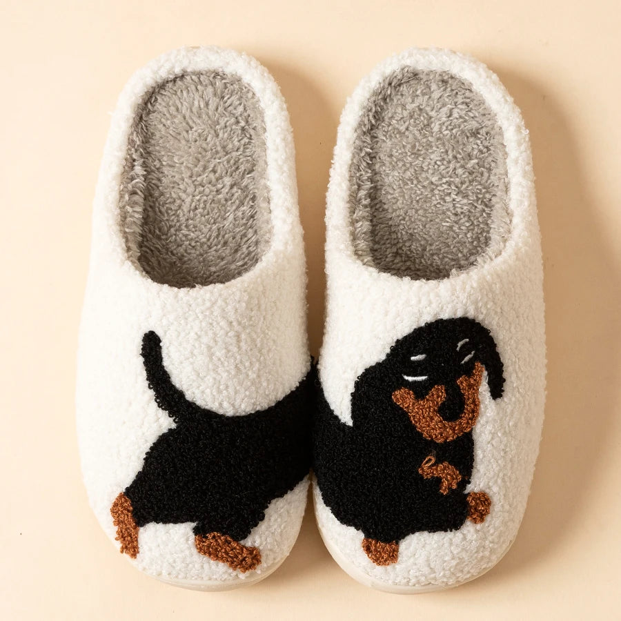 Women's Dachshund Dog Slippers — Cute Cartoon Indoor Comfort House Shoes