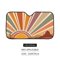Retro Sunrise Sun Visor Reusable Double-Sided Windshield Sun Visor UV Block Portable Heat Shield Cover