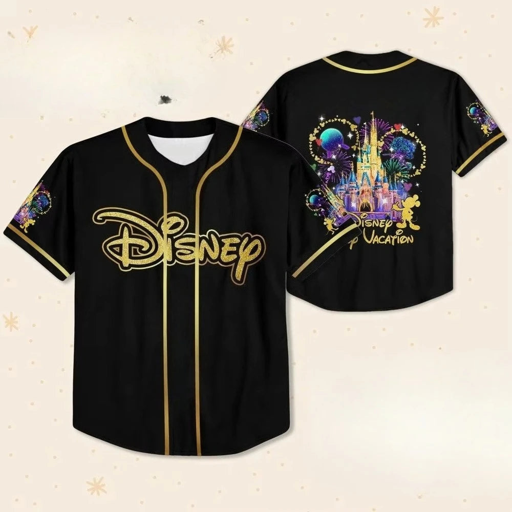 2026 Summer Hot Selling Fashionable Retro Mickey and Minnie Baseball Shirt