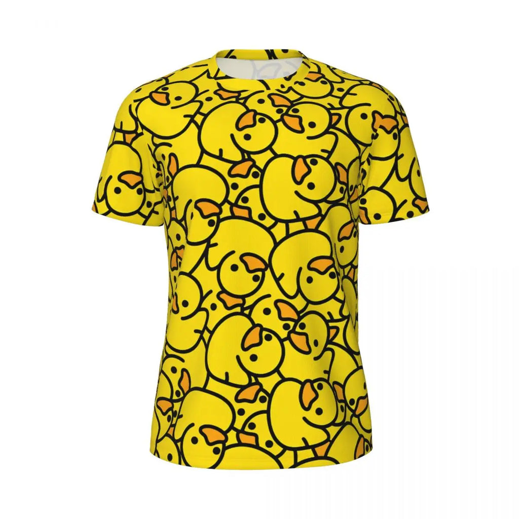 Yellow Ducks Funny Animal T-Shirt Vintage Running T-Shirts Breathable Summer Popular Tee Shirt Graphic Big Size Tops