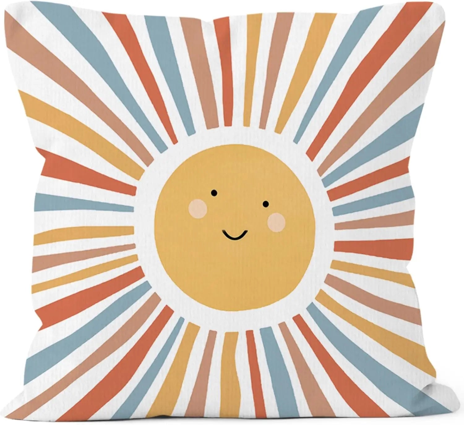 Yellow Sun Sunshine Double-Sided Pillow Case Cute Boho Decorative Cushion Cover Print Home Decor for Nursery Kids Room Sofa