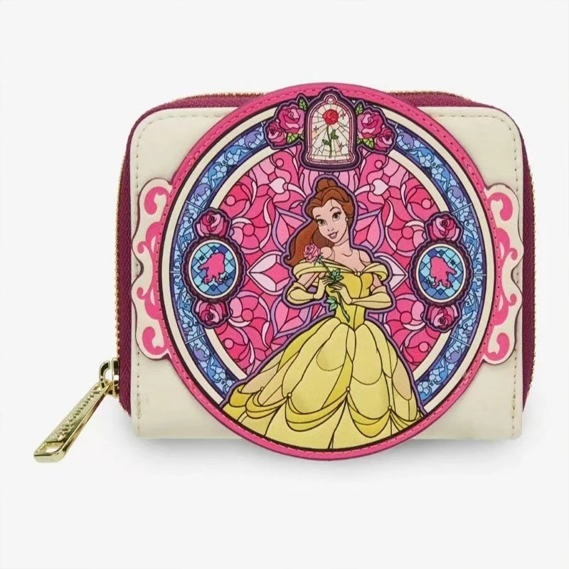 15 Styles Loungefly Marie Cat /Winnie /Belle / Eeyore / Woody/ Floral Flap Zip Around Mini Wallet