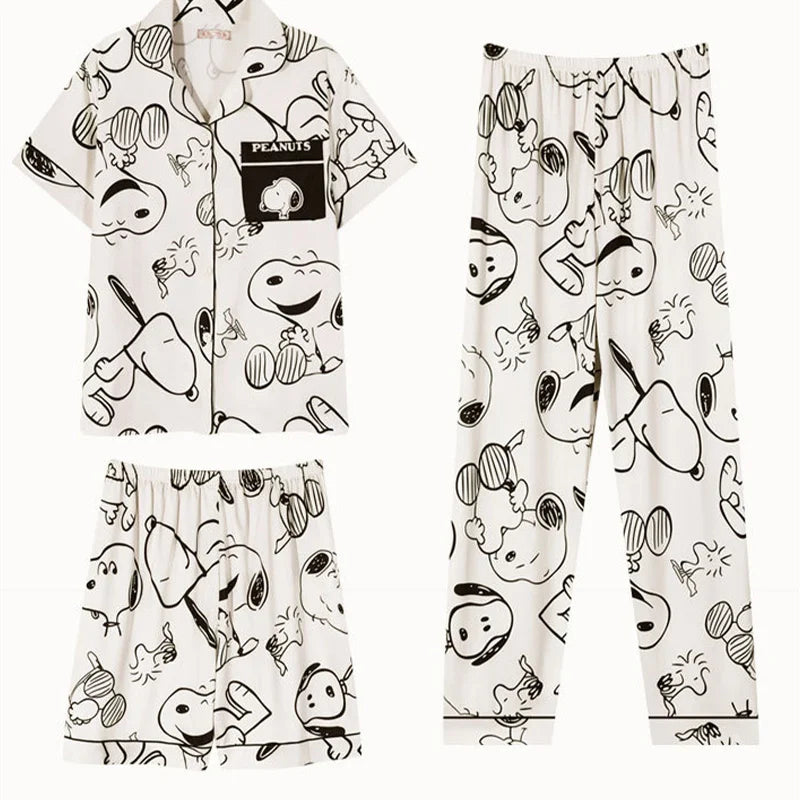 3pc/Set Cartoon Snoopy Pajamas Set