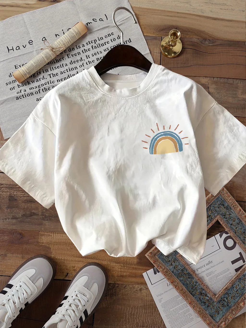 Sunshine On My Mind T Shirt Funny Retro Sun Graphic Unisex Vintage Loose Short Sleeve Summer Tops Tee