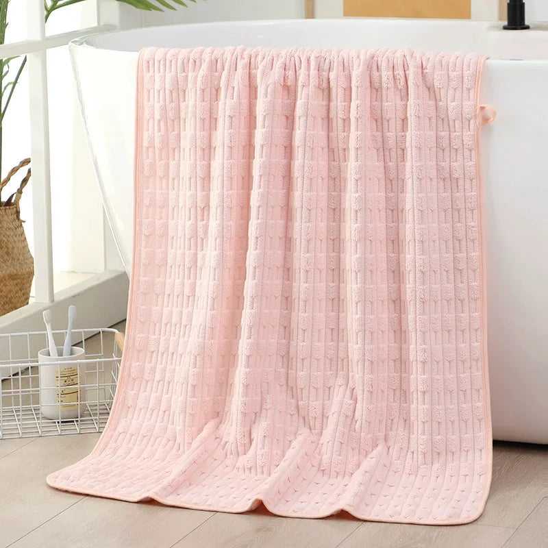 70*140cm Coral Fleece Shower Towel Absorbent Quickly Dry Soft Bath Towel Suitable for Home Beauty Salon Gym Face Washing Towels