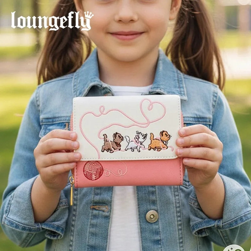 15 Styles Loungefly Marie Cat /Winnie /Belle / Eeyore / Woody/ Floral Flap Zip Around Mini Wallet