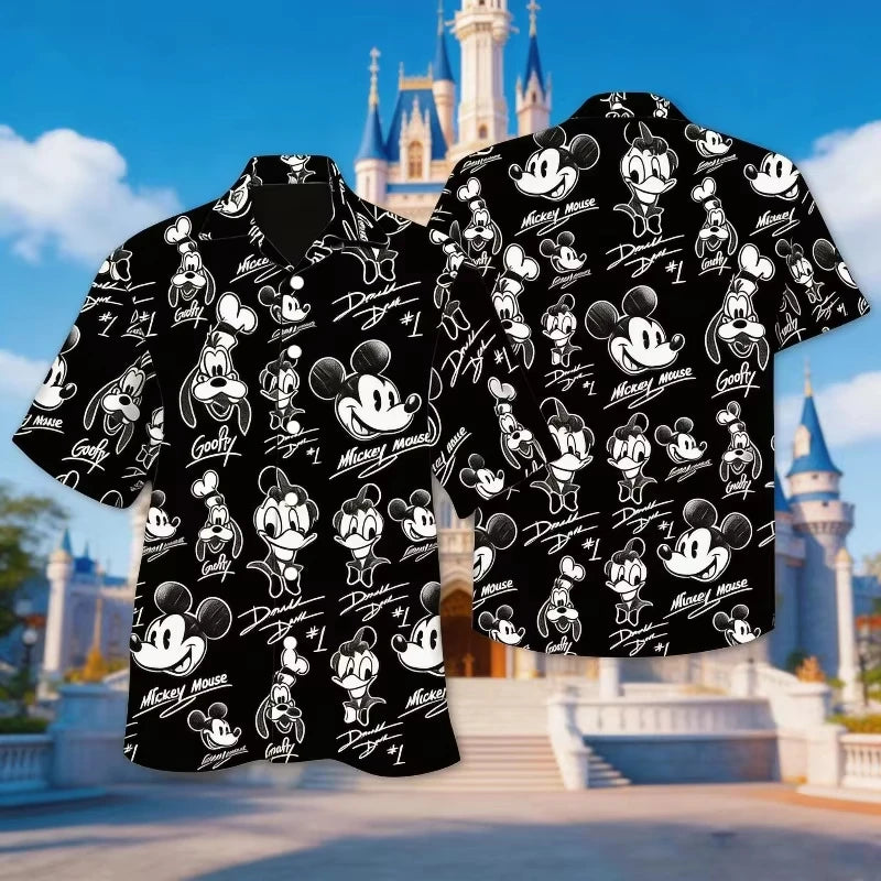 Summer Hot Selling Cute Mickey Minnie Casual Couple Hawaiian Shirt
