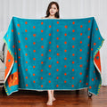 Oversized Cartoon Children's Bath Towel Pure Cotton Thickened Absorbent Lint-Free for Swimming Pink Blue Cyan