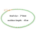 Colorful Rainbow Stone Bead Necklace 2024 New Fashion Gold Color Spacer Bead Chain Choker Summer Jewelry Gift For Girls Friends