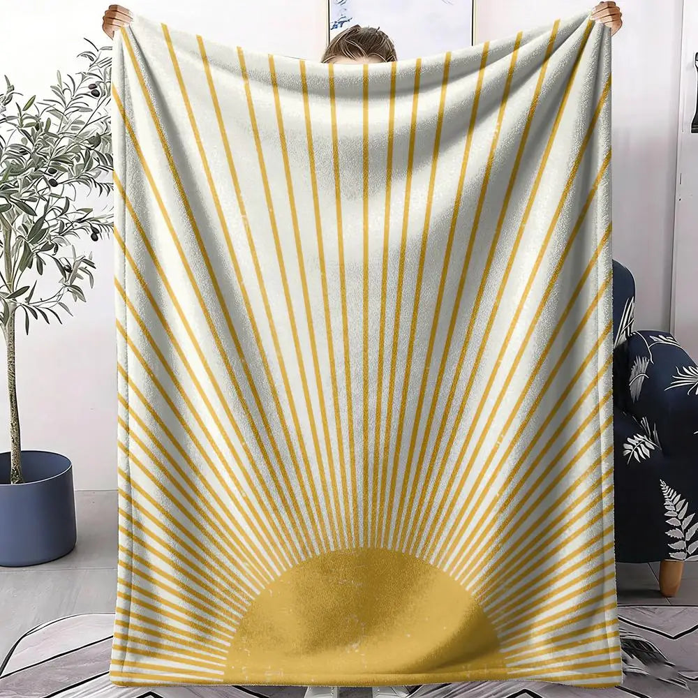 Abstract Sunny Throw Soft Flannel AC Blanket Lightweight Summer Nap Throw Cozy  Blanket for Sofa Bed Travel Home