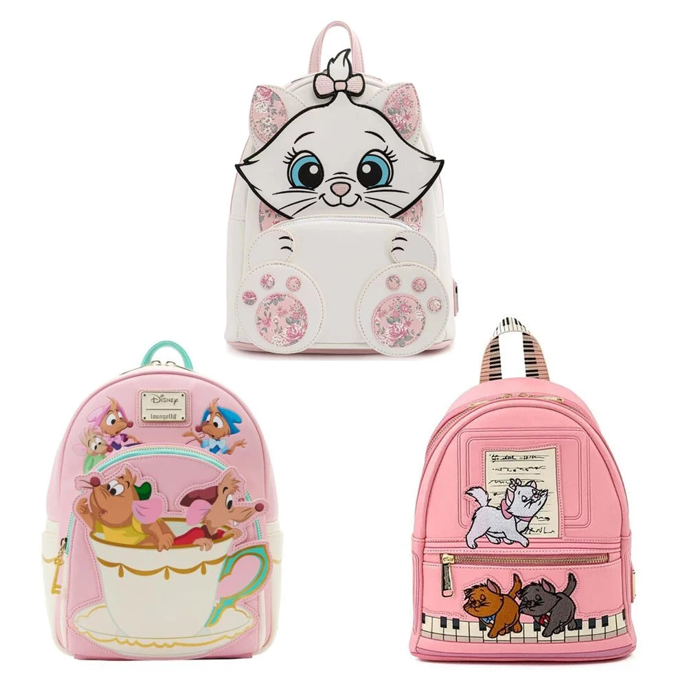 Loungefly backpacks, several varieties
