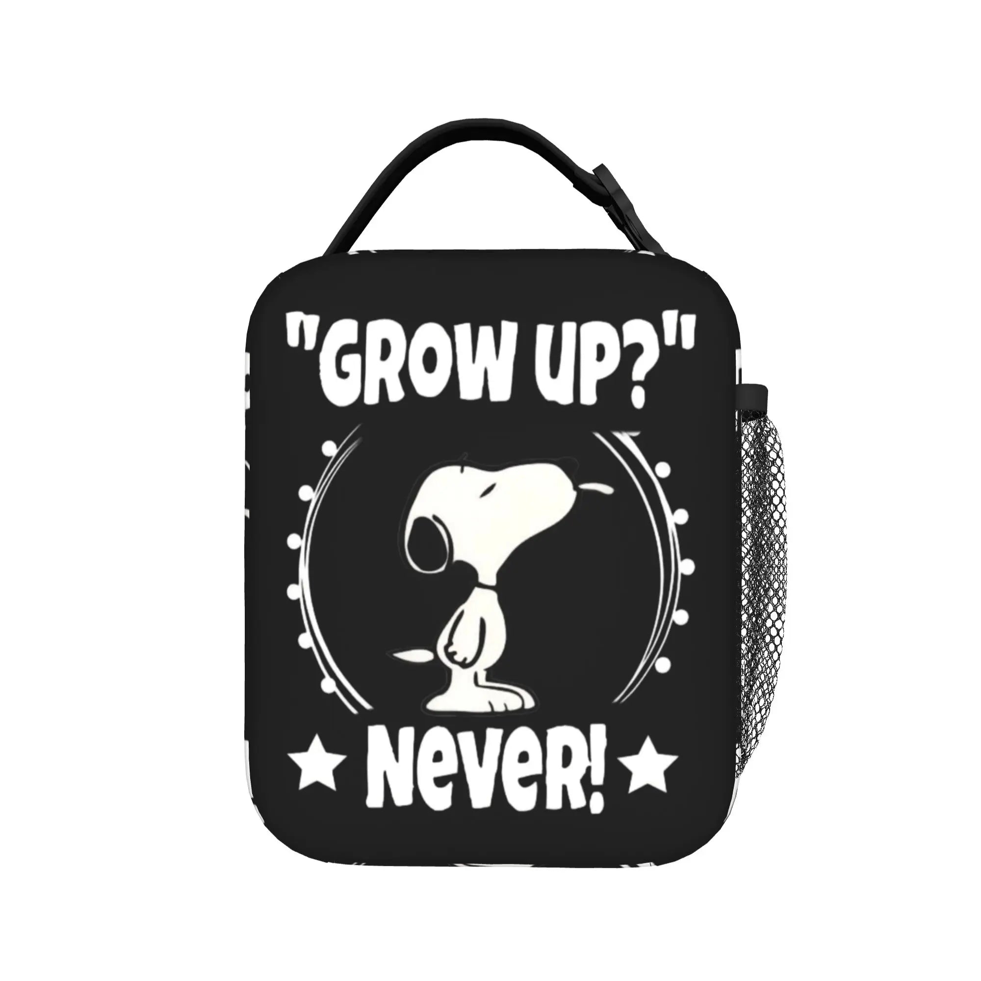 Snoopy Woodstock Riding Bike Insulated Lunch Bag Cooler Bag Reusable,Meal Container Cartoon Lunch Box Tote Food Bag Outdoor