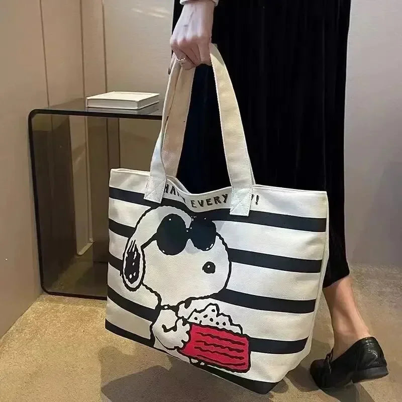 Snoopy “Cool Joe” Cartoon Large Capacity Canvas Bag