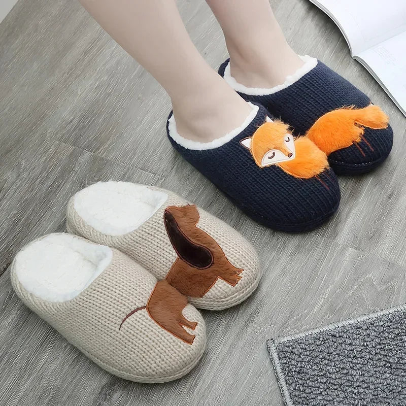 Women's Cartoon Animal Indoor Slippers — Cozy Non-Slip House Shoes