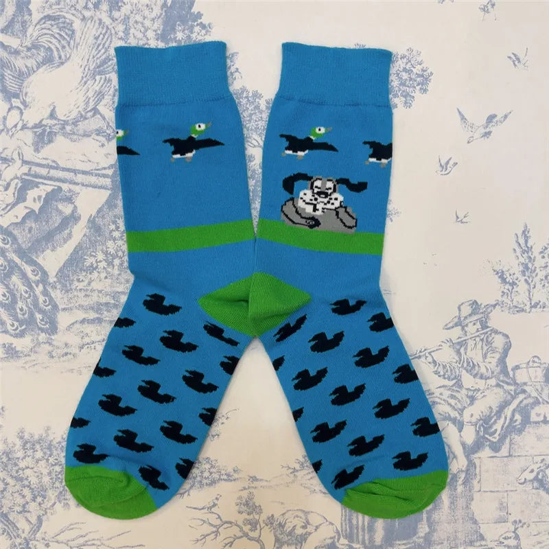 Adult Crew Unisex Cartoon Yellow Duck Socks Colorful Mallard Bird Quack Duckling Goose Poultry Fowl Fashion OOTD Little Gift Sox