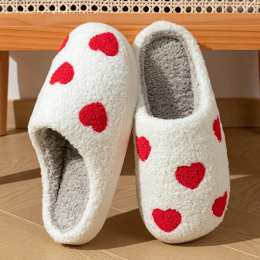Heart Fuzzy House Slippers