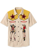 Giddy Up Cowboy, Retro Fashion Men's Shirt 3D Printed Street  Men Summer Novel patterns Shirt Casual Fashion Short Sleeved Breathable Shirts