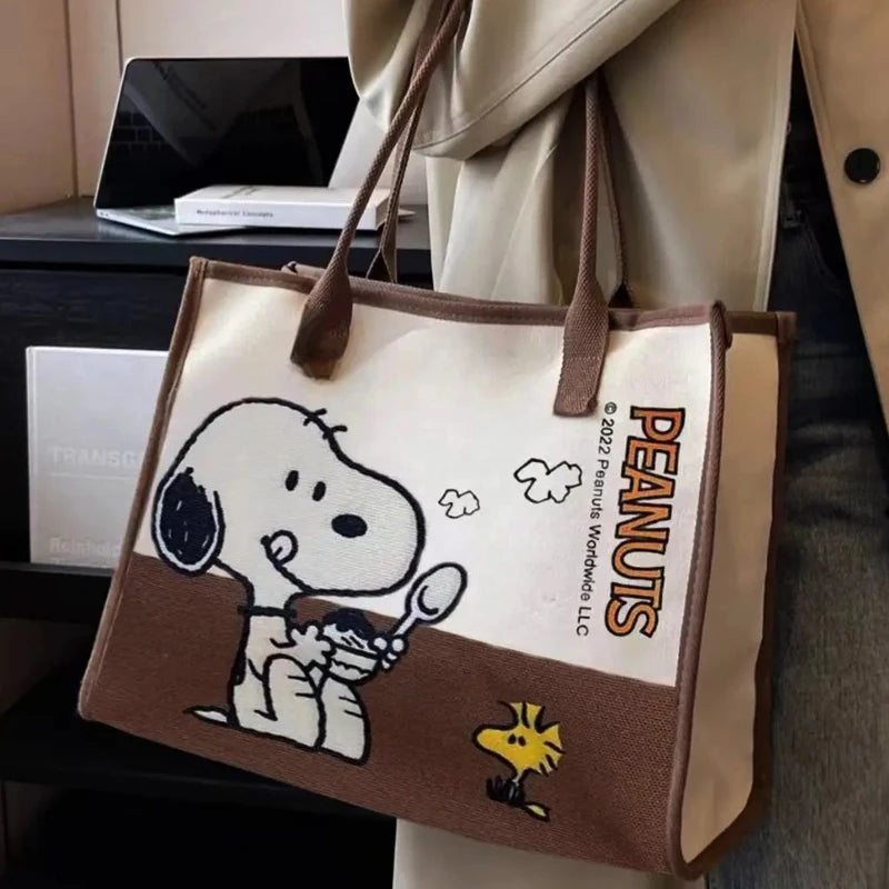 HOT Selling Snoopy Woodstock Cartoon Large Capacity Shoulder Commuter Tote Bag