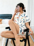 Mermaid & Ocean Friends Women's Pajama Set — Short Sleeve Top & Shorts