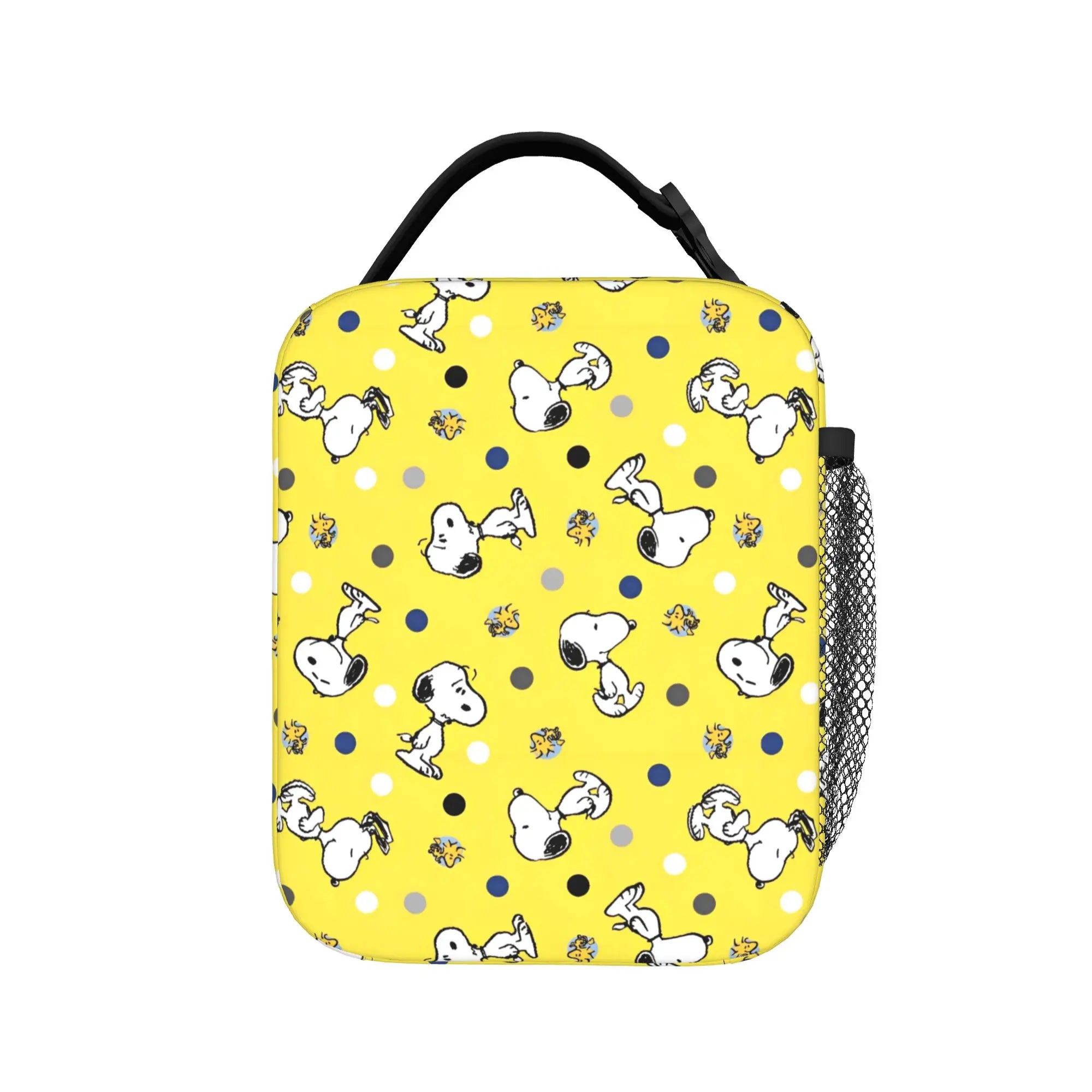 Snoopy Woodstock Riding Bike Insulated Lunch Bag Cooler Bag Reusable,Meal Container Cartoon Lunch Box Tote Food Bag Outdoor