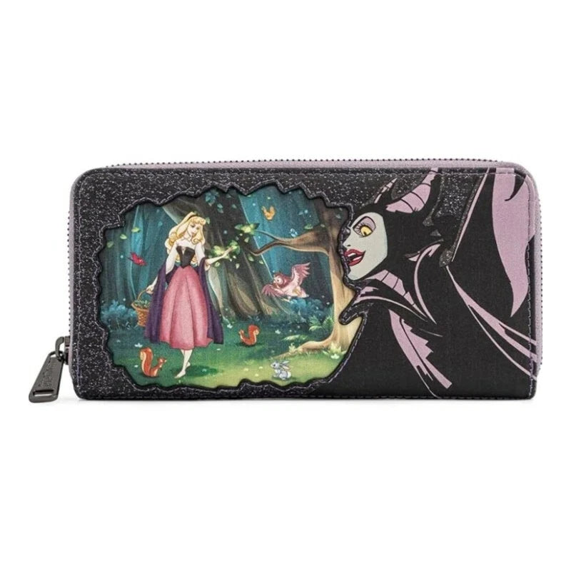 15 Styles Loungefly Marie Cat /Winnie /Belle / Eeyore / Woody/ Floral Flap Zip Around Mini Wallet