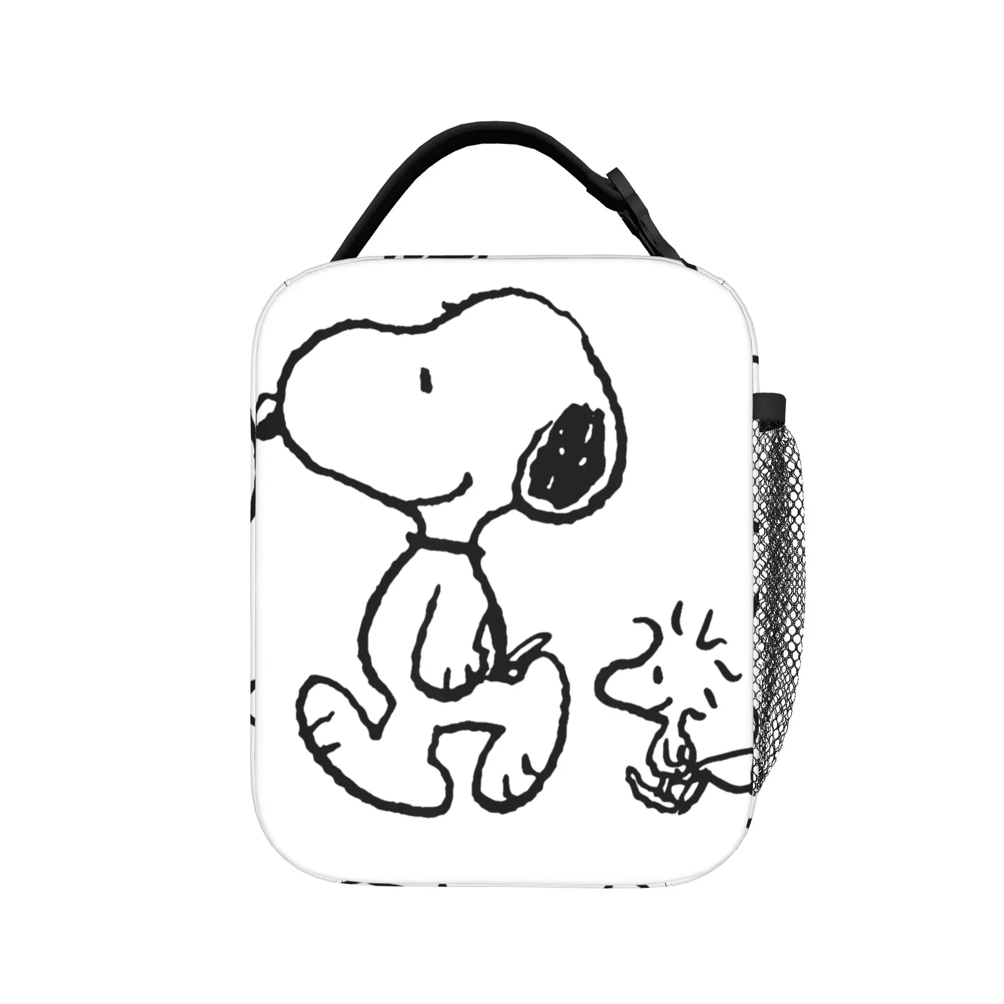Snoopy Woodstock Riding Bike Insulated Lunch Bag Cooler Bag Reusable,Meal Container Cartoon Lunch Box Tote Food Bag Outdoor