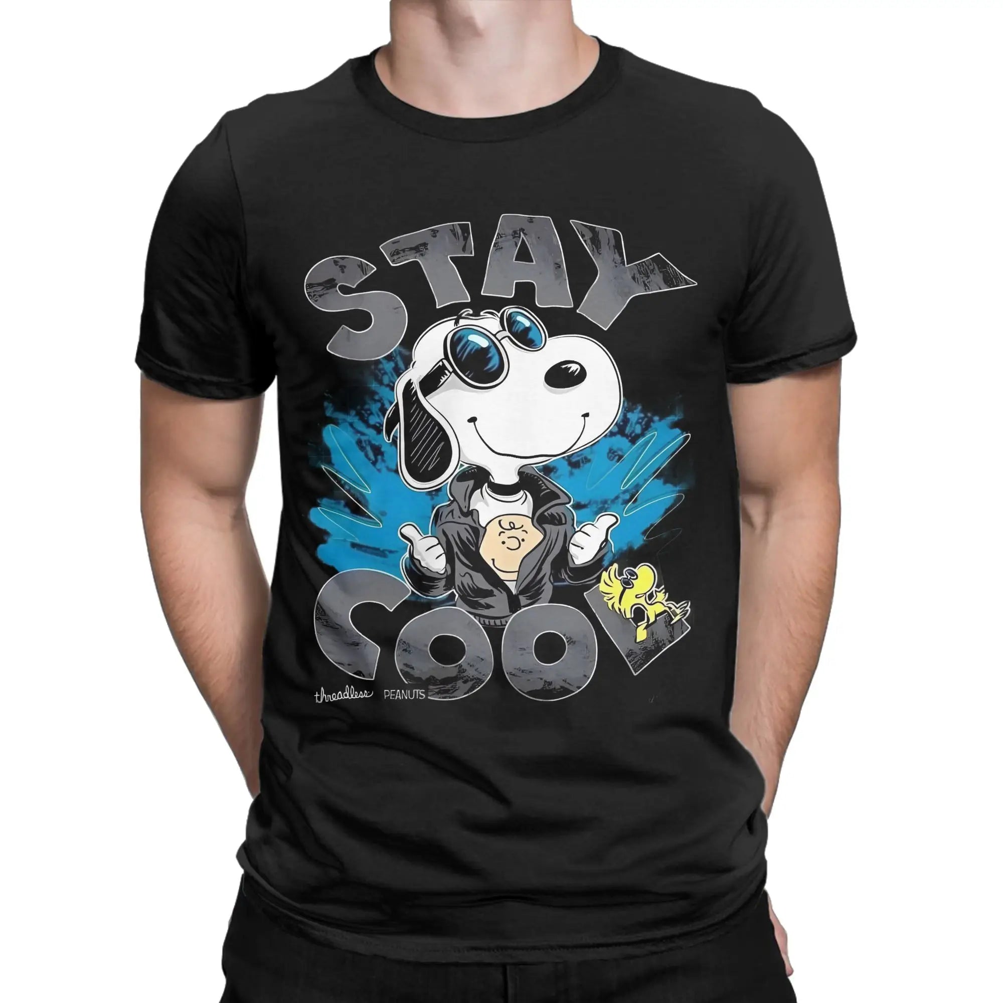 Print Snoopy Since 1958  T Shirt Cotton Short Sleeve  Round Neck