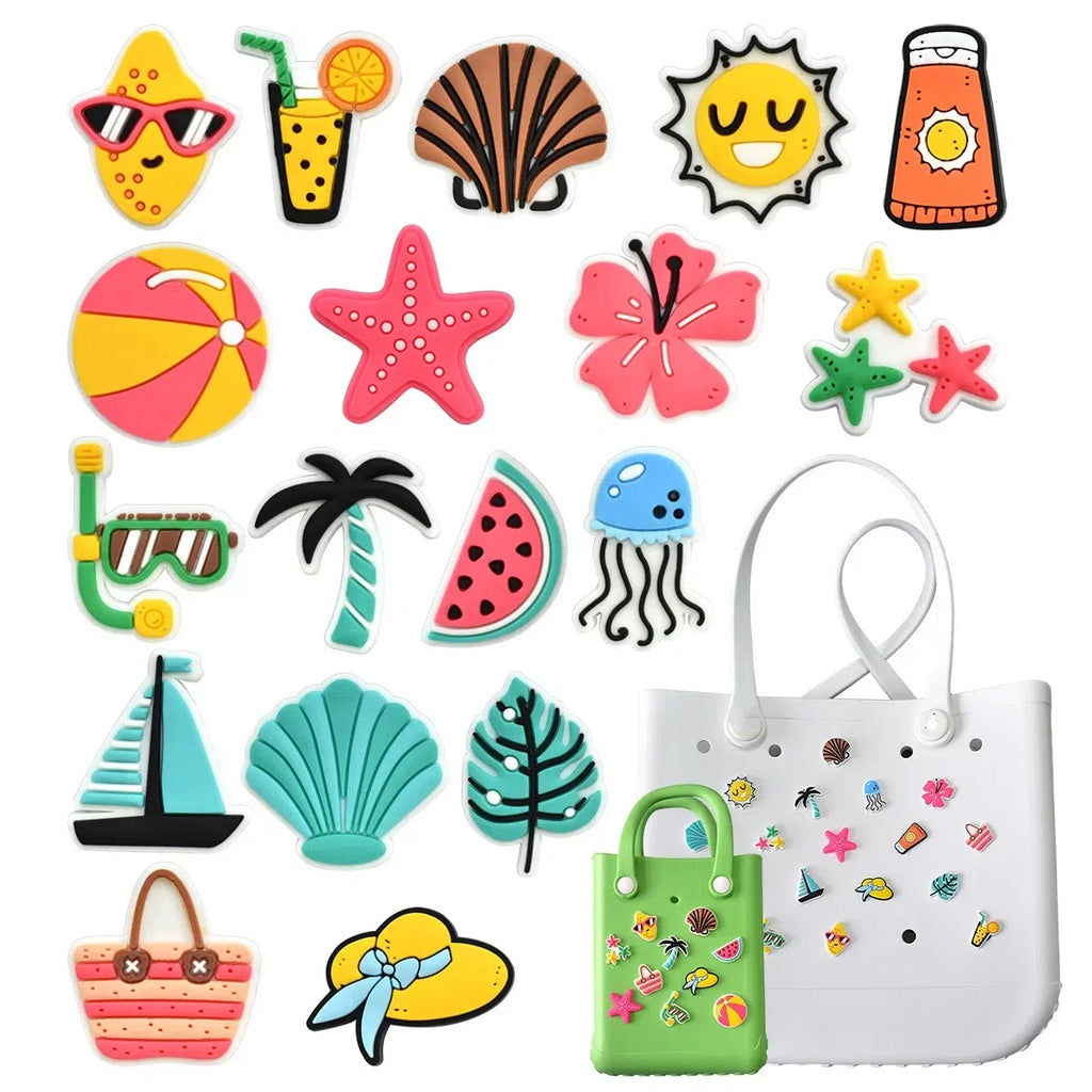 new summer EVA big size beach bag buckle charms decorations accessories for bogg totes bag woman DIY gift travel pendant