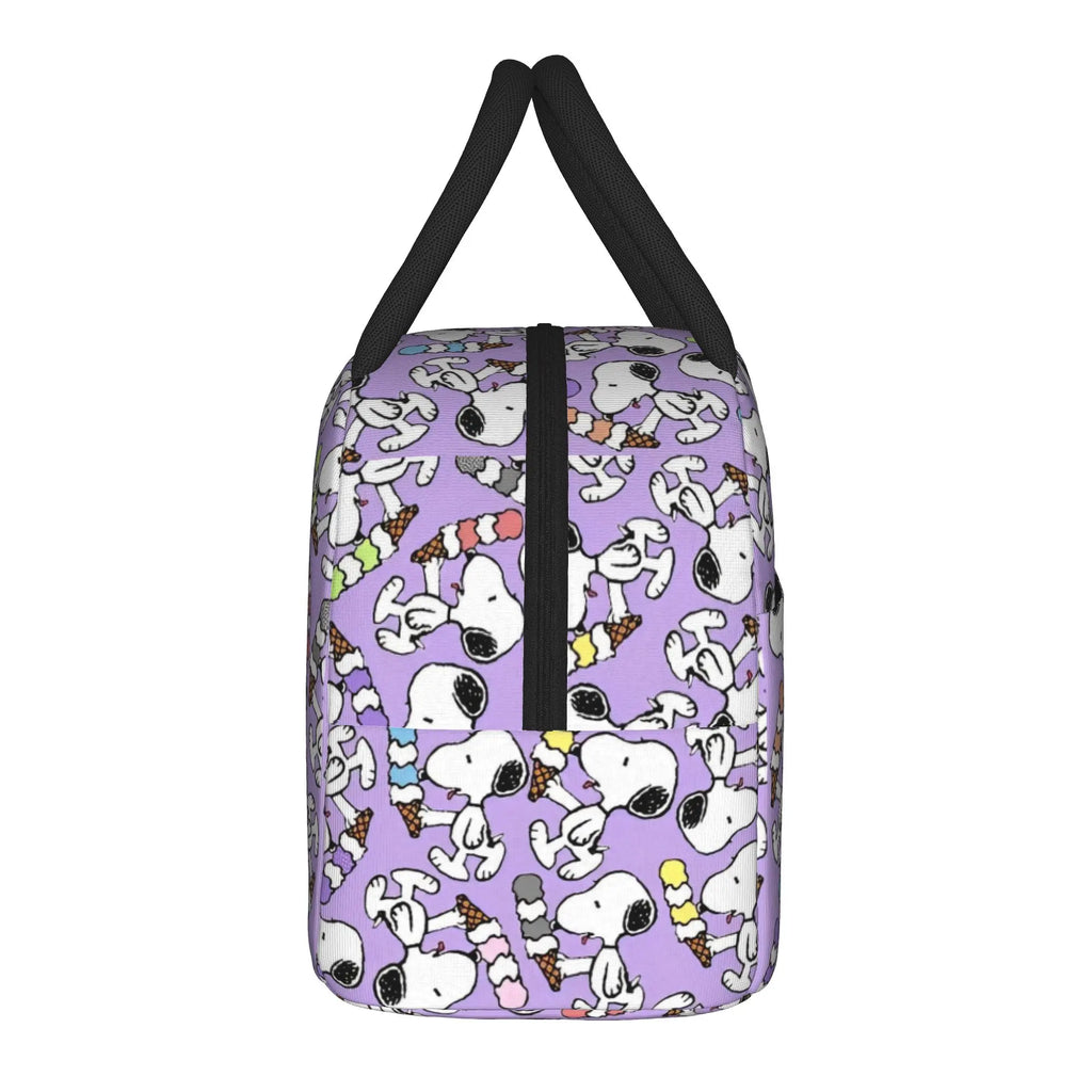 Snoopy Ice Cream Insulated Lunch Bag Cooler Bag Lunch Container Cartoon Leakproof Tote Lunch Box for Men Women Work  Picnic