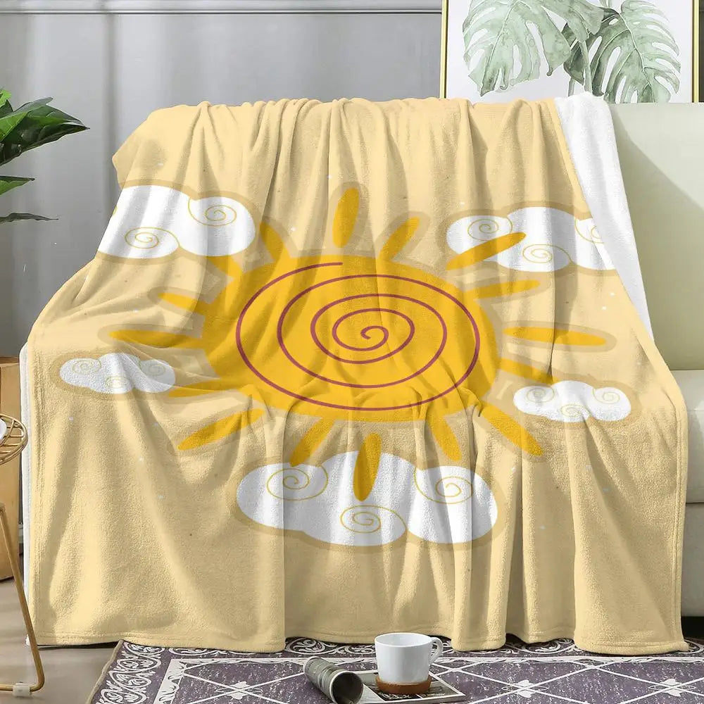Abstract Sunny Throw Soft Flannel AC Blanket Lightweight Summer Nap Throw Cozy  Blanket for Sofa Bed Travel Home