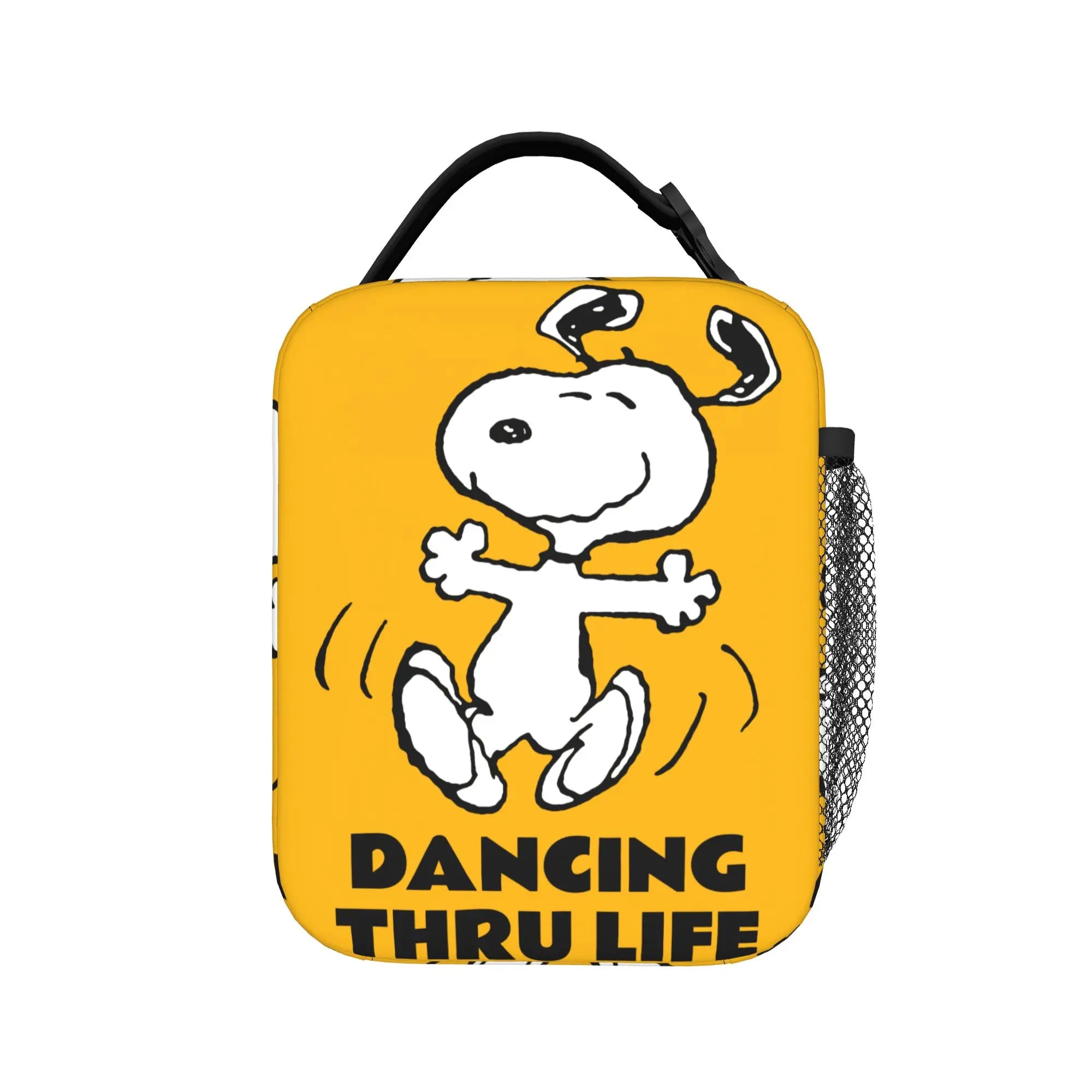 Snoopy Woodstock Riding Bike Insulated Lunch Bag Cooler Bag Reusable,Meal Container Cartoon Lunch Box Tote Food Bag Outdoor