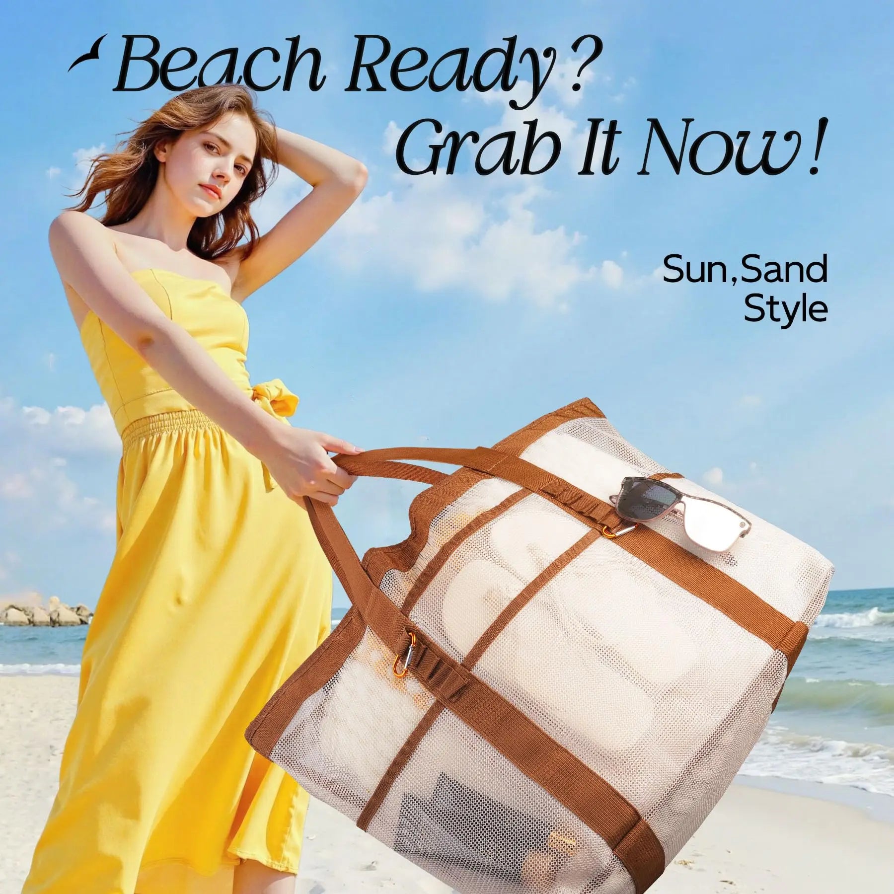 Large Waterproof Beach Tote Bag
