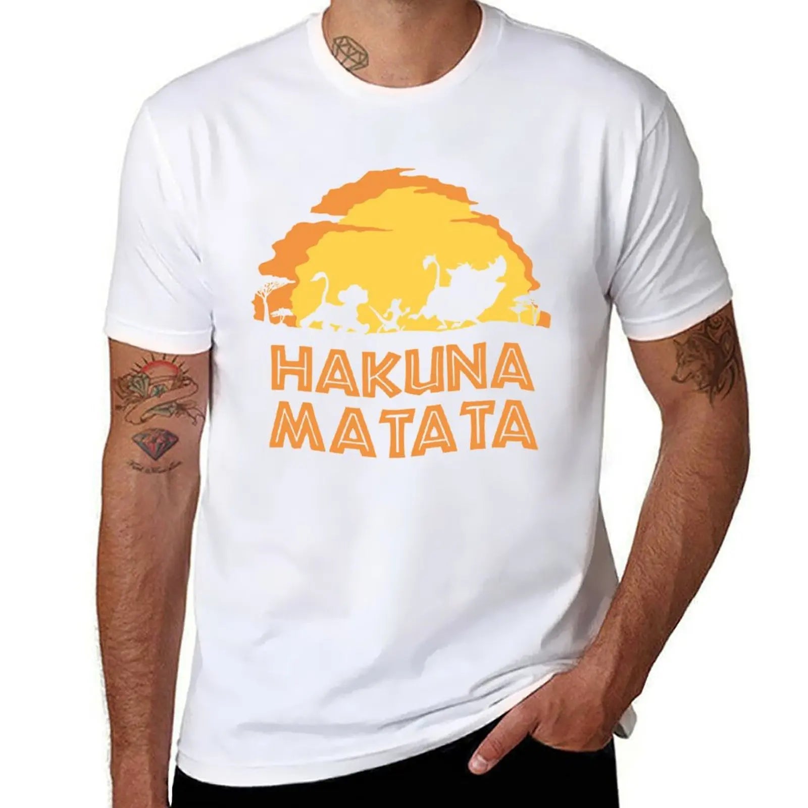 Fourha Hakuna Cartoon T-Shirt Christmas Theme Tee Top