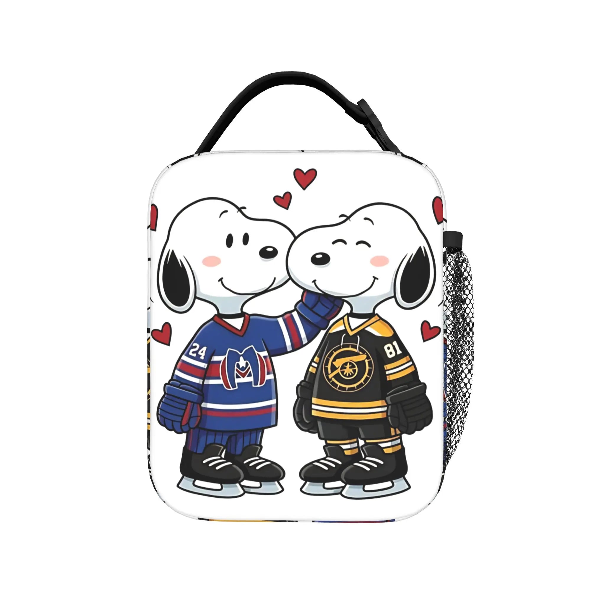 Snoopy Woodstock Riding Bike Insulated Lunch Bag Cooler Bag Reusable,Meal Container Cartoon Lunch Box Tote Food Bag Outdoor