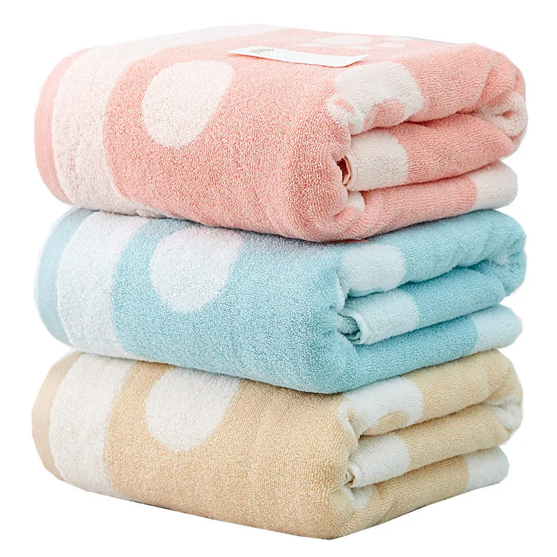 Cotton Skin-Friendly Cartoon Printed Towel 1Pc Cute Absorbent Bath Towel for Adults Kids Quick Drying Spa Fitness Sweat Towels