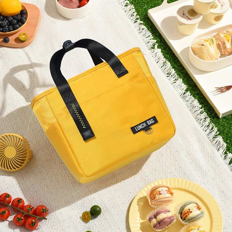 Fashionable Student Lunch Box Bag, Office Worker Lunch Box Handbag, Outdoor Insulation Bag, Fresh-keeping Ice Bag, Bento Bag