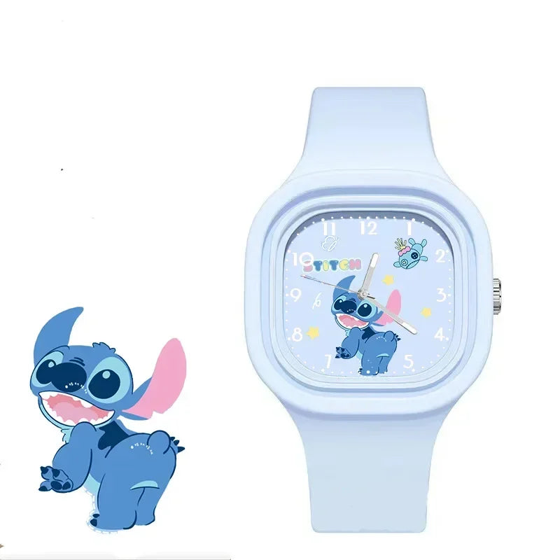 Disney Children s Watch Stitch Cartoon Square Quartz Watch Boys and Girls Student Christmas Gift