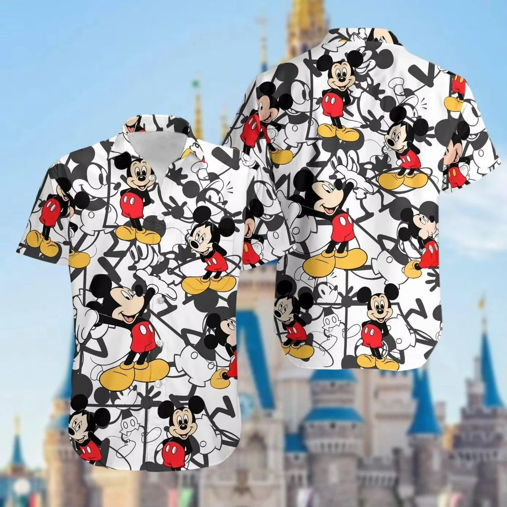 Summer Hot Selling Cute Mickey Minnie Casual Couple Hawaiian Shirt