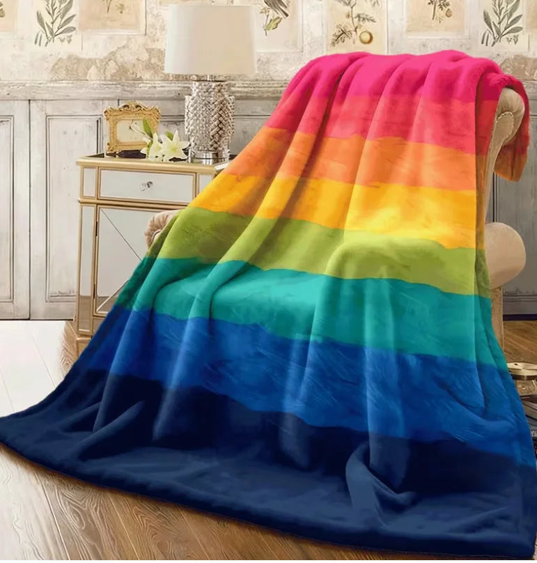 2026 New Arrivals Vibrant Multicolor Plaid Flannel Blanket Cozy AllSeason Comfort Stylish Checkered Design for Home and Travel