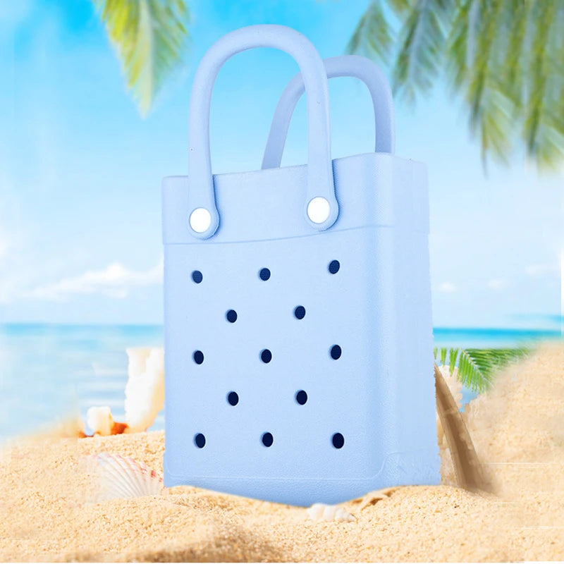 EVA Waterproof Mini Beach Tote Bag Travel Bags Sandproof  Small Size Handbag for Sports Gym Travel Market Outdoor