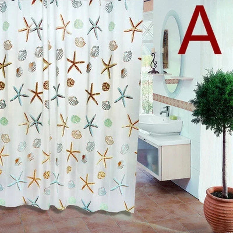 180*200cm Bathroom Curtain Waterproof Shower Curtain with 12 Curtain Hooks and Rings Shower Curtain Set