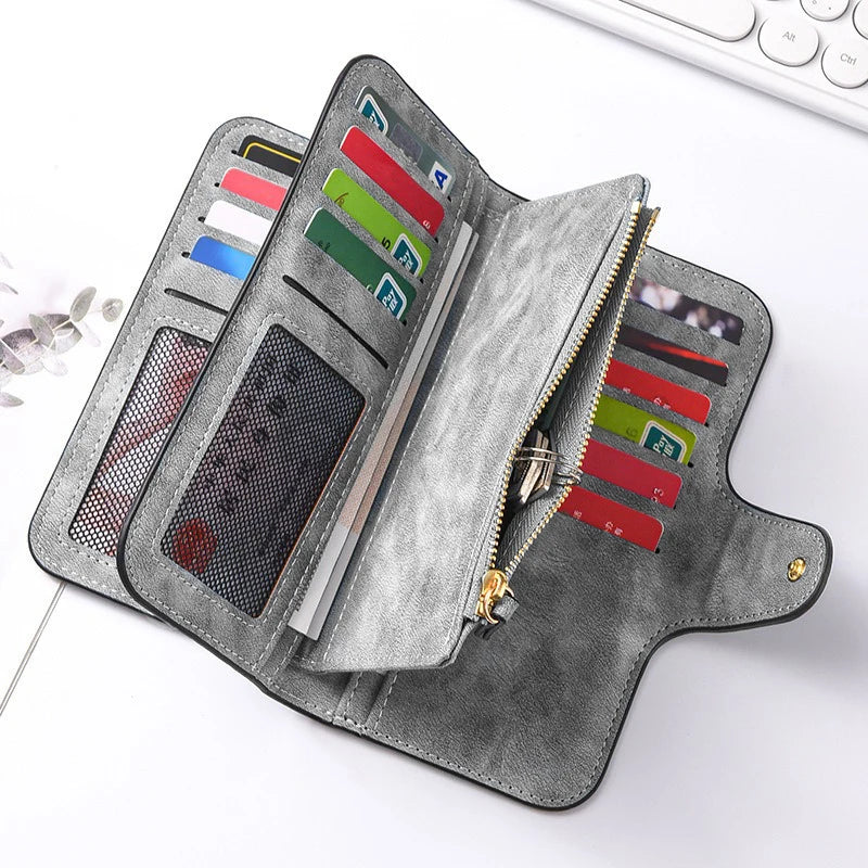 Bambi Long Zip Wallet Multi-Card Cute Cartoon Pattern Soft Texture Wallet for Women Large Capacity Kawaii Lady Clutch Bag