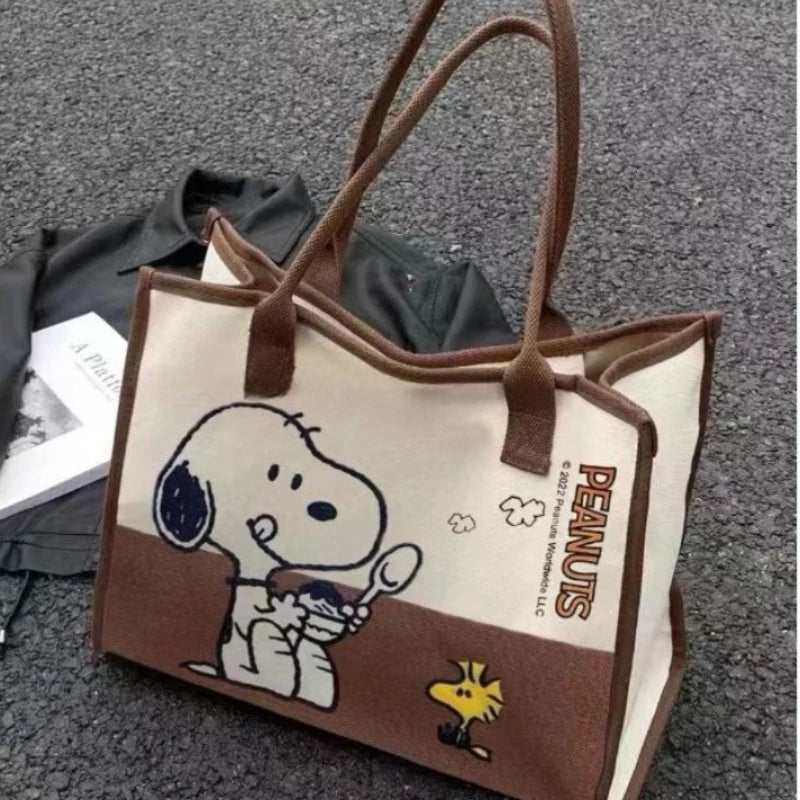 HOT Selling Snoopy Woodstock Cartoon Large Capacity Shoulder Commuter Tote Bag