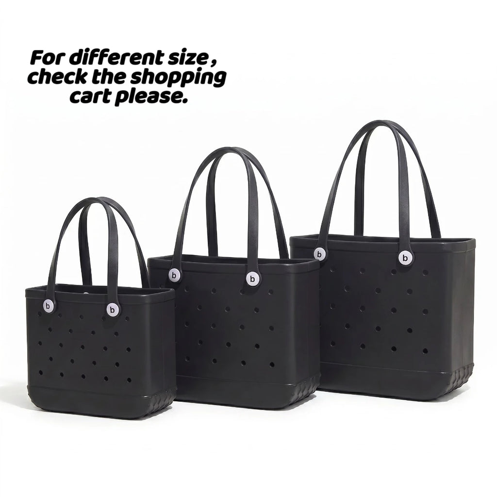 Multicolor EVA Beach Tote Bag Waterproof Hole Design Lightweight Large Capacity Reusable Outdoor Vibrant Shopping Handbag