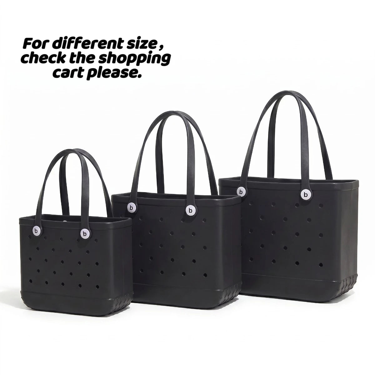 Multicolor EVA Beach Tote Bag Waterproof Hole Design Lightweight Large Capacity Reusable Outdoor Vibrant Shopping Handbag