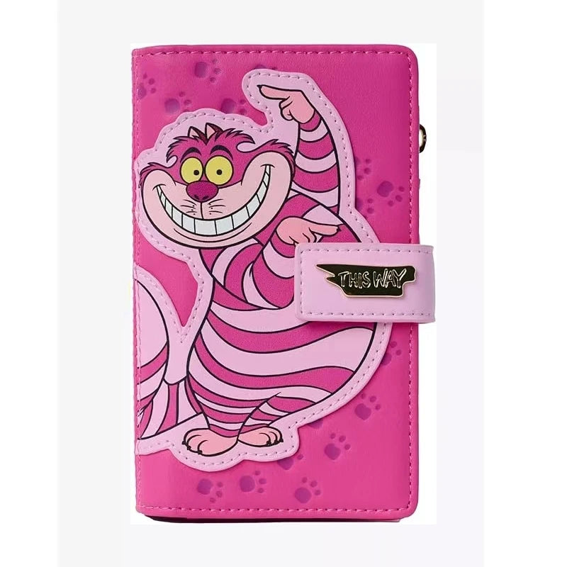 Loungefly Alice in Wonderland Cheshire Cat Mini Backpack Wallet Snap Flap Bifold and Backpack